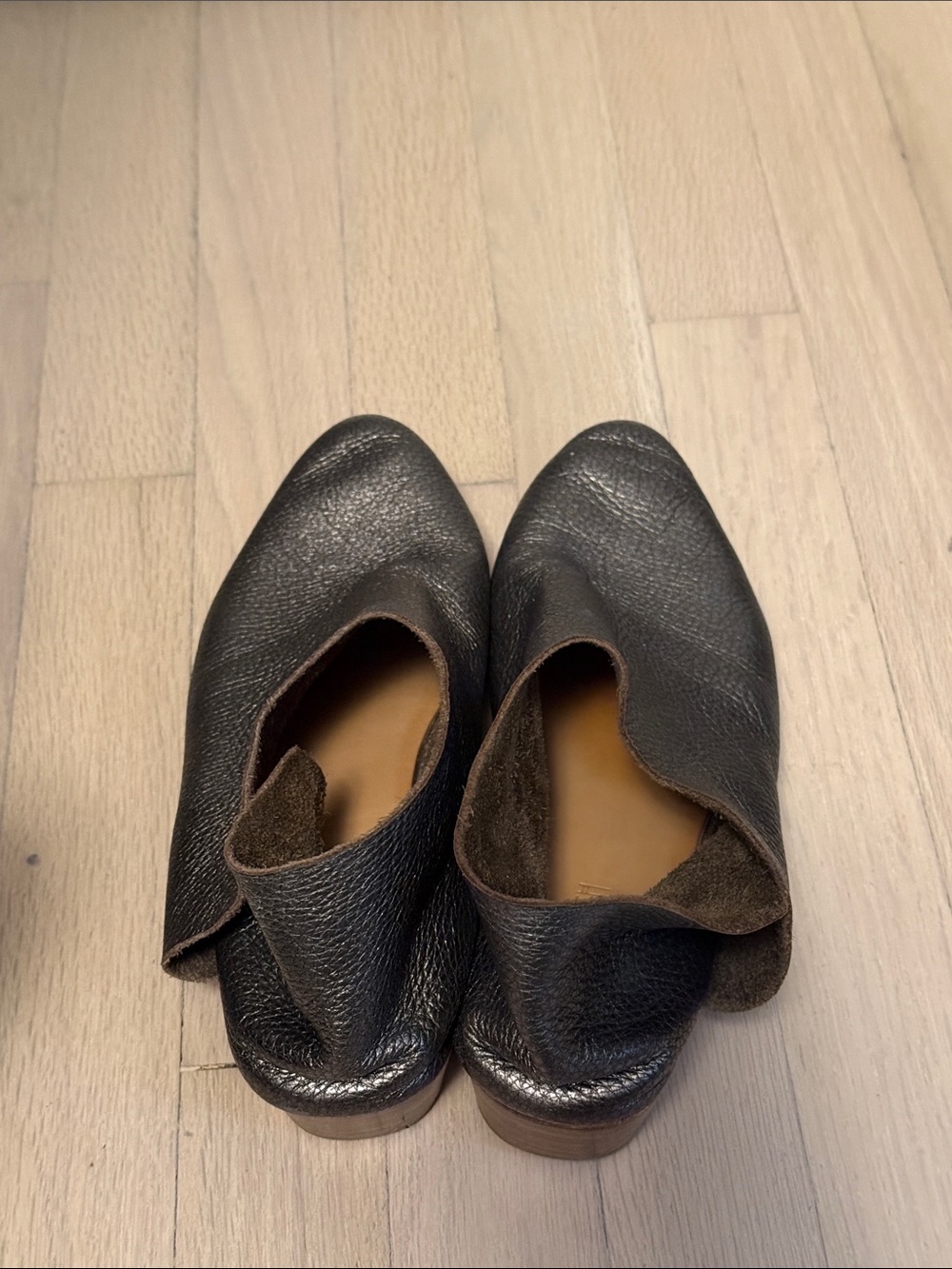 Sevilla Smith Women’s Gunmetal Gray Metallic Leather Slip-On Shoe Boots 39 - Picture 7 of 9